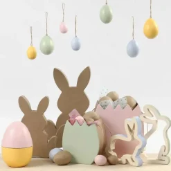 To-Delt Aeg I Papmache - H: 12 Cm, 1 Stk