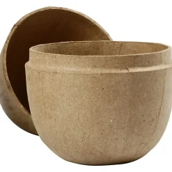 To-Delt Aeg I Papmache - H: 12 Cm, 1 Stk