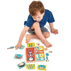 Traepuslespil M. 12 Brikker - Hvor Gor Det Ondt?