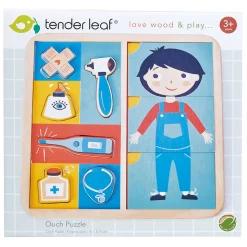 Traepuslespil M. 12 Brikker - Hvor Gor Det Ondt?