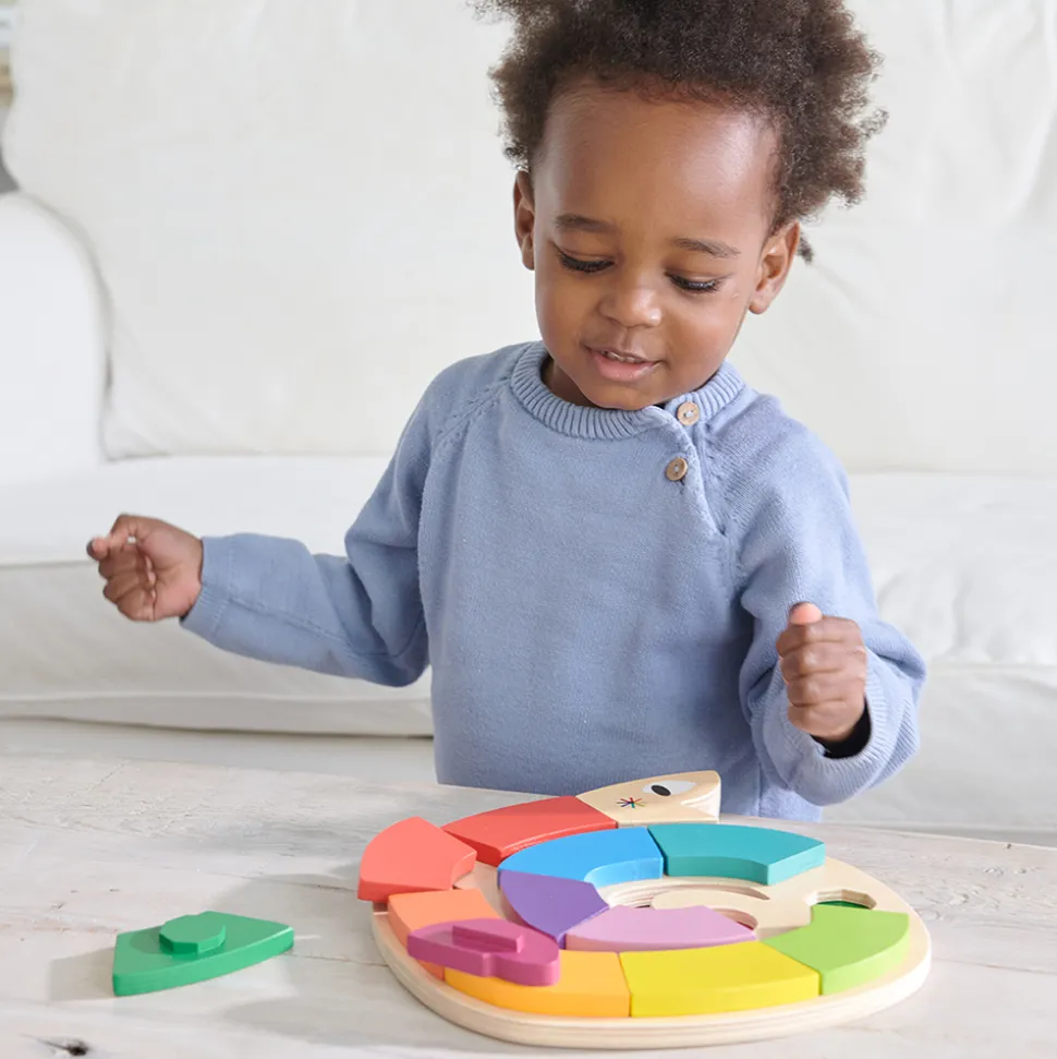 Traepuslespil M. 12 Brikker - Farveslangen