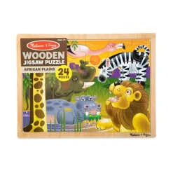 Traepuslespil M. 24 Brikker - Afrikas Dyr
