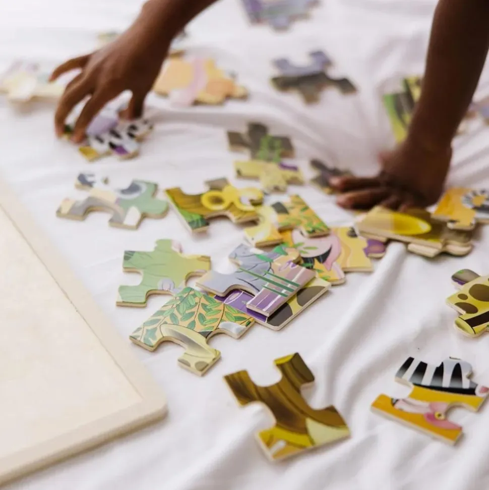 Traepuslespil M. 24 Brikker - Afrikas Dyr