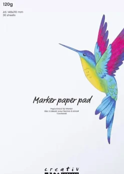 Tuschblok A5 / 120 Gr. - Hvid, 30 Ark