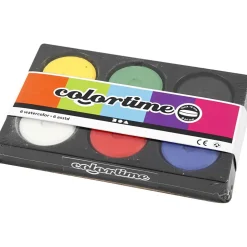 Vandfarver O5,7 Cm - Basisfarver, 6 Stk